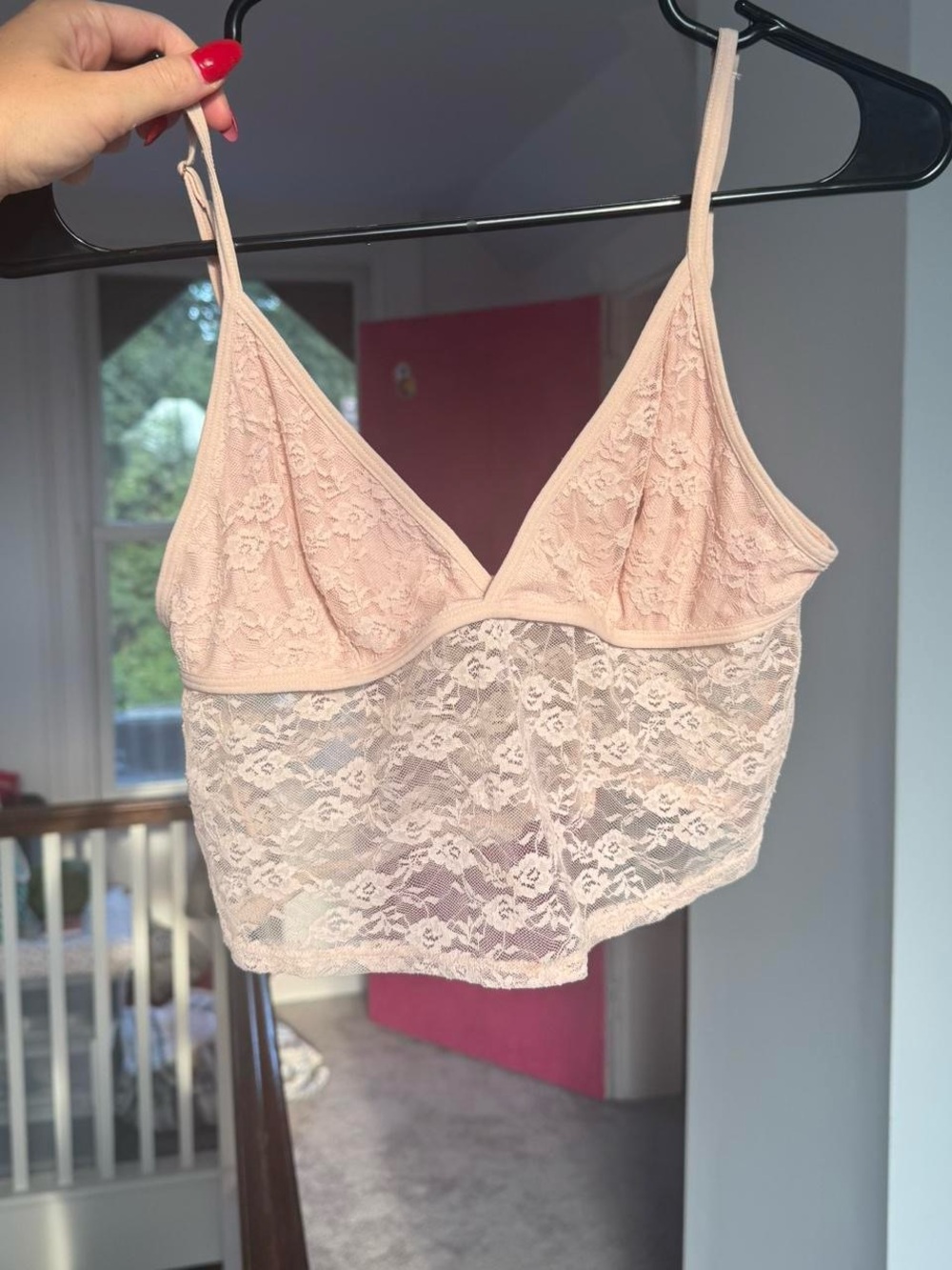 Urban Outfitters Pale Pink Lace Bralette Cami